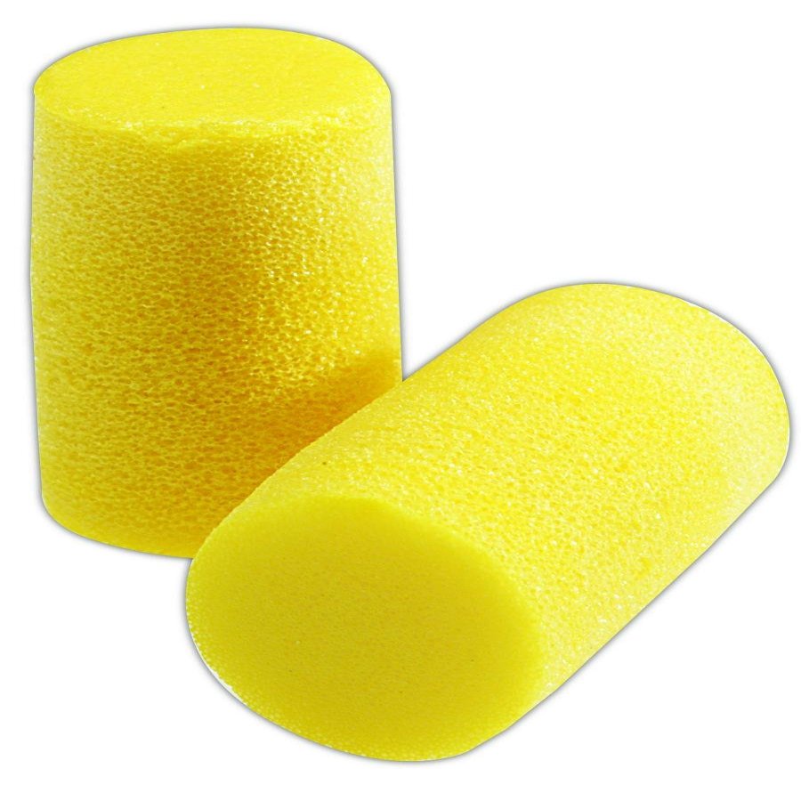 310-1101 Classic Plus Disposable Foam Uncorded Earplugs, Large, Bright Yellow