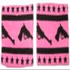 Knit Black Pistols & Stars on Hot Pink Wrist Bands from Sourpuss Clothing (Set of 2) view 1