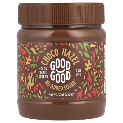 GOOD GOOD No Added Sugar Belgian Choco Hazel Spread - Chocolate Spread with Natural Sweeteners - Gluten Free - Vegetarian Friendly - 12oz / 350g (Pack of 1)