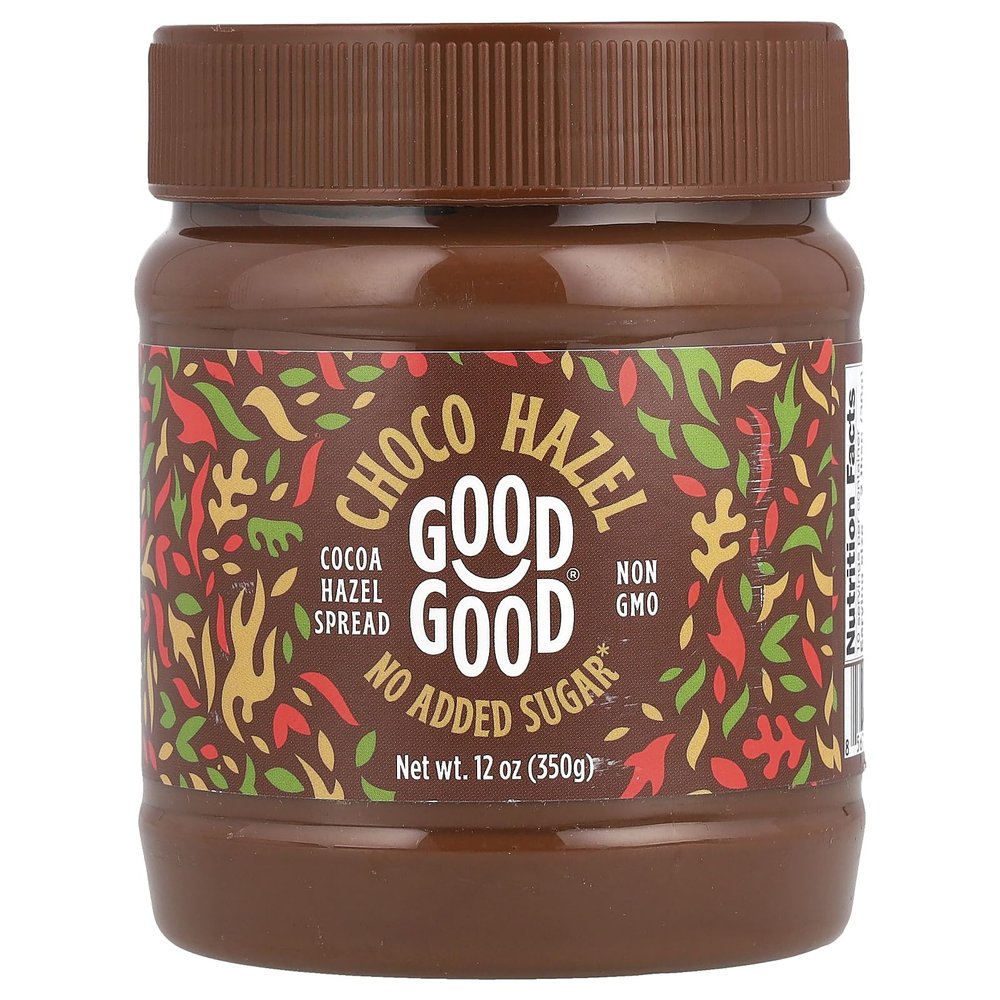 GOOD GOOD No Added Sugar Belgian Choco Hazel Spread - Chocolate Spread with Natural Sweeteners - Gluten Free - Vegetarian Friendly - 12oz / 350g (Pack of 1)