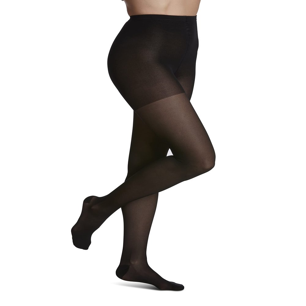SIGVARIS Womens Style Sheer 780 Closed Toe Pantyhose 30-40mmHg - Black - Small Short