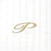 Ideal Home Range 3-Ply Paper Monogram Guest Towel, White/Gold (Pack of 2) (2, Letter P) view 1