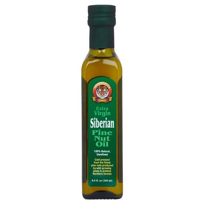 Extra Virgin Siberian Pine Nut Oil, 8.5 oz. Bottle - Premium Quality, Unrefined, 100% Natural - Supports Healthy Digestion and Overall Wellness