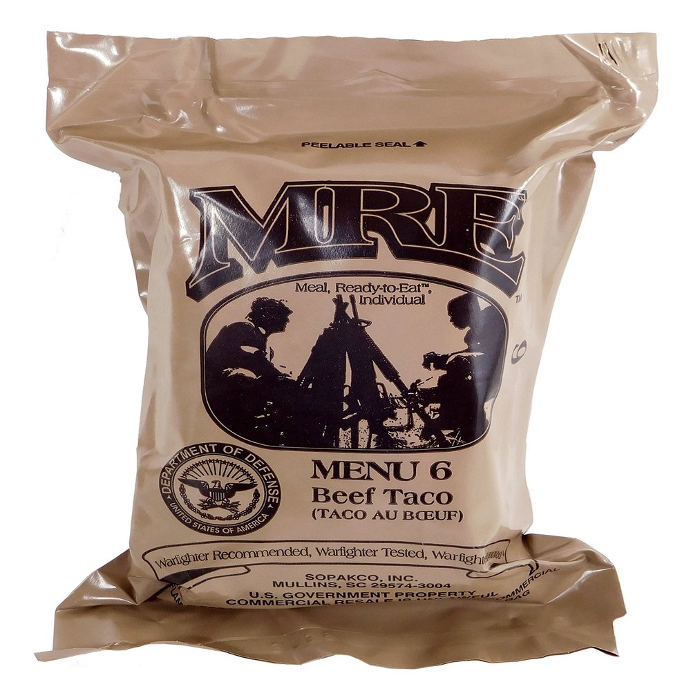 Western Frontier MRE (Meals Ready-to-Eat) Select Your Meal, Genuine US Military Surplus Meals (Beef Taco (28))