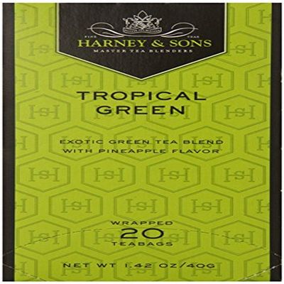 Harney & Sons, Tea, Tropical Green, Prem, Pack of 6, Size - 20 BAG, Quantity - 1 Case