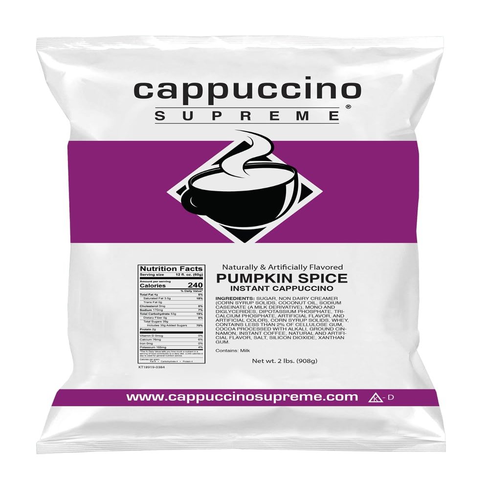 Cappuccino Supreme 2 lb bag Pumpkin Spice Instant Cappuccino Mix