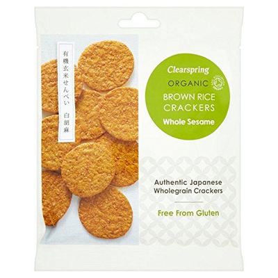 Clearspring Organic Whole Sesame Brown Rice Crackers - 40g (0.09lbs)