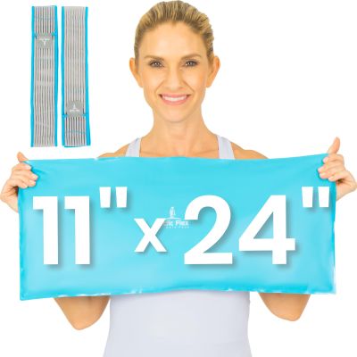 Arctic Flex Reusable Gel Ice Pack for Injuries with Straps (24" x 11") - Flexible, Cooling Gel Ice Pack - Medical Grade Hot and Cold Therapy Pack - Ice Pad for Back, Neck, Shoulders, Hip & Head Pain