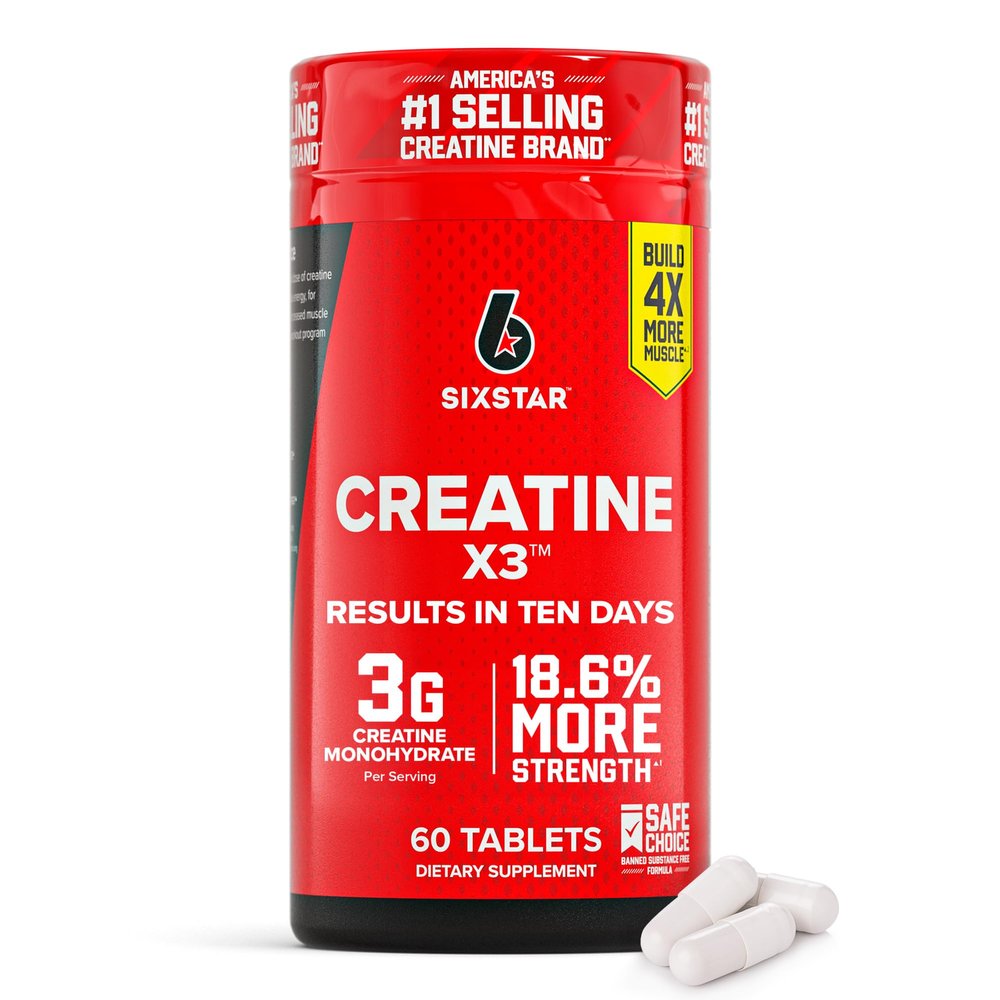 Six Star Creatine Pills, X3 (60 Caplets) - Creatine for Women & Men - Creatine Capsules Support Muscle Strength - Pre & Post Workout Creatine Supplement for Muscle Recovery & Building - 20 Servings