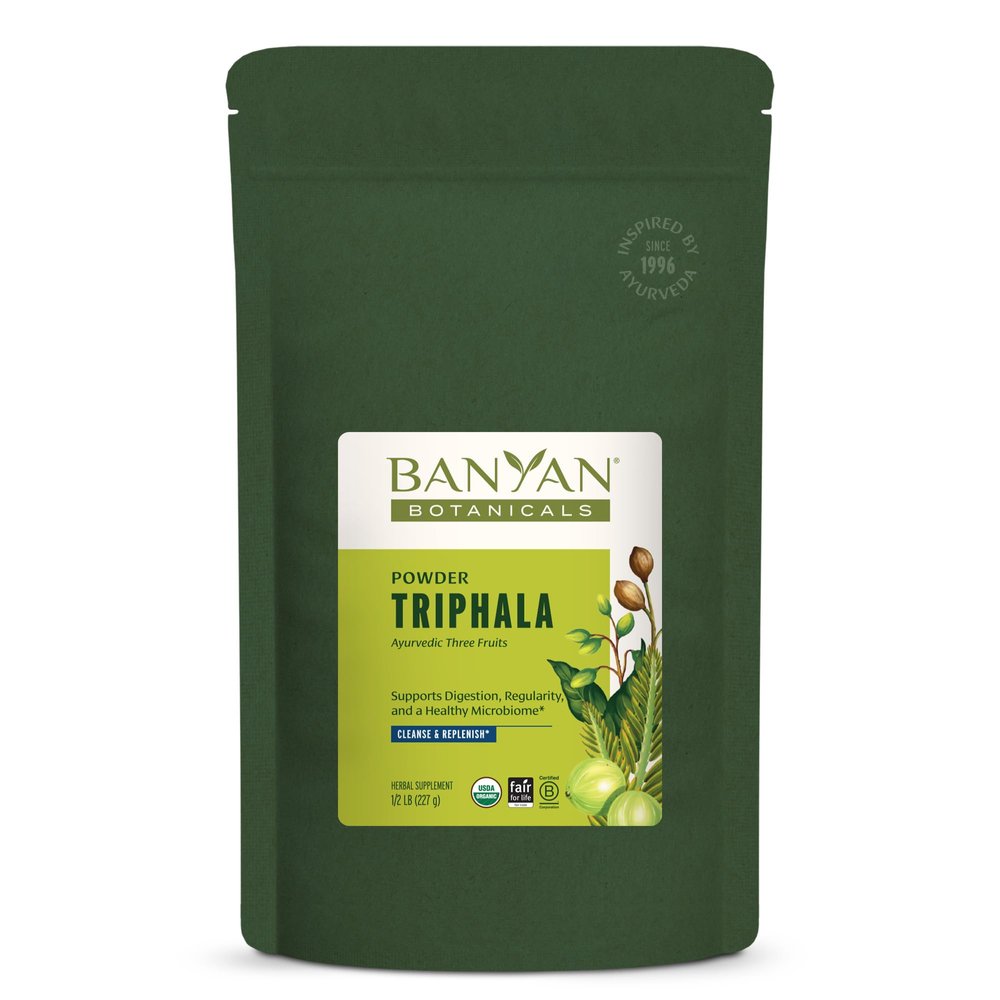 Banyan Botanicals Triphala Powder - Organic Digestion Supplement with Amla, Haritaki & Bibhitaki  Digestion, Colon Support & Healthy Gut Microbiome*  1/2 lb  Non-GMO Sustainably Sourced Vegan