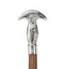 Design Toscano Chrome-Plated, Double-Hooked Knob Handle Hardwood Walking Stick view 2