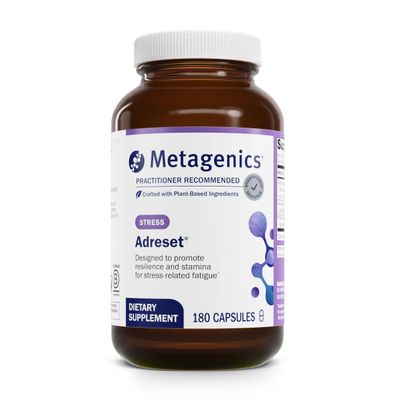 Metagenics Adreset - Adaptogen Formula with Rhodiola, Panax Ginseng & Cordyceps - Supports Stress Resilience, Energy & Fatigue Relief - Non-GMO, Gluten-Free & Vegetarian - 180 Capsules