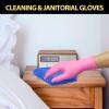 100 Pack Pink Vinyl Disposable Gloves - Latex Free and Power Free Food Grade Exam Gloves for Cleaning, Food Prep, Kitchen Use, Medium view 4