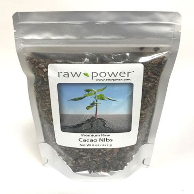 Cacao Nibs, Raw Power (16 oz, raw, premium), 2-pack 8 oz bags