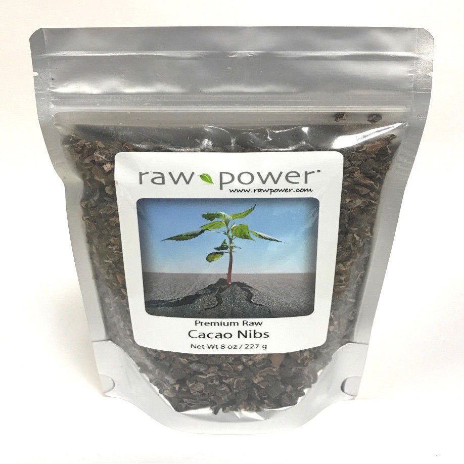 Cacao Nibs, Raw Power (16 oz, raw, premium), 2-pack 8 oz bags