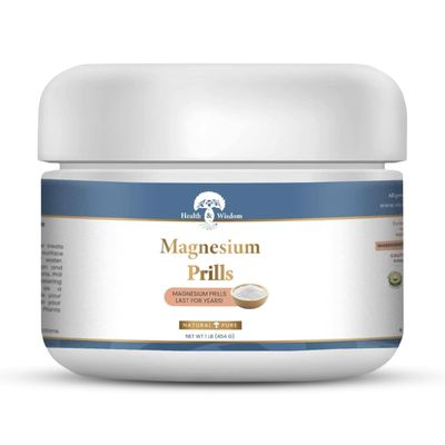 Health and Wisdom Magnesium Prills Kiln-Dried Magnesium Oxide Beads for Structured Thin Water Long-Lasting, Reusable, NSF/ANSI Certified Use for Drinking, Cooking, Bathing & Laundry - 16 oz