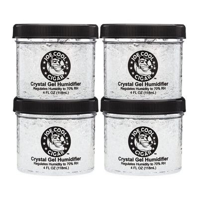 Joe Cool Cigar Crystal Gel Humidifier for Cigar Humidors (4 oz Jars) - 4 Pack