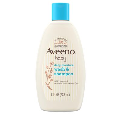 Aveeno Baby Daily Moisture Body Wash & Shampoo, Lightly Scented, 8 fl oz