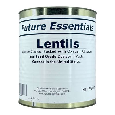 1 Can of Future Essentials Lentils, Dried, #10 Can, 5 lbs Net Weight
