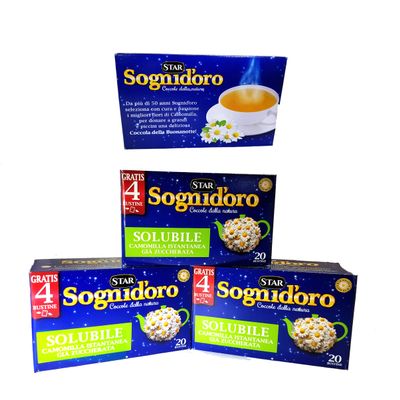 Star Sognidoro Sweetened Instant Chamomile Tea - Product of Italy. 4 - Pack- 80 Bags
