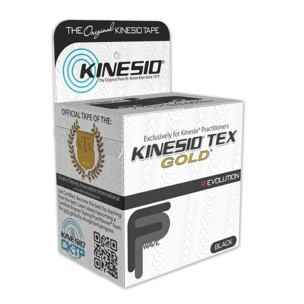 Kinesio Taping - Elastic Therapeutic Athletic Tape Tex Gold FP - Black  2 in. x 16.4 ft