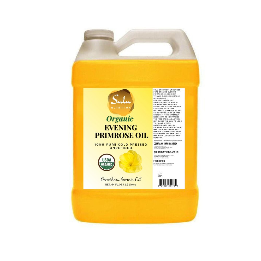 USDA Organic Cold Pressed Evening Primrose Oil 12% GLA (4 lbs/ 64 oz)