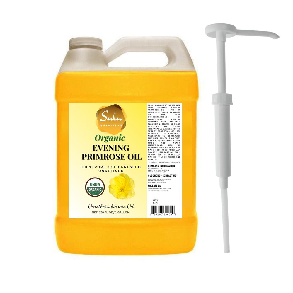 1 Gallon USDA Organic Pure Cold Pressed Evening Primrose Oil 12% GLA
