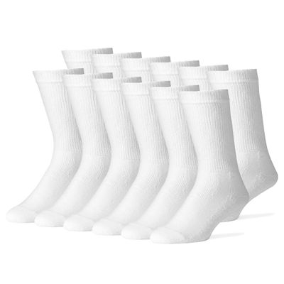 PhysiciansChoiceDiabeticSocks - Diabetics socks for Men & Women - Stretchable Neurosocks - Seamless Crew Socks - 12 Pack (US, Numeric, 10, 13, Regular, Tall, White)