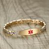 Tarring Gold Medical id bracelets for Women Stainless steel Mermaid Medical alert bracelets with Free engraving-6.5IN view 2