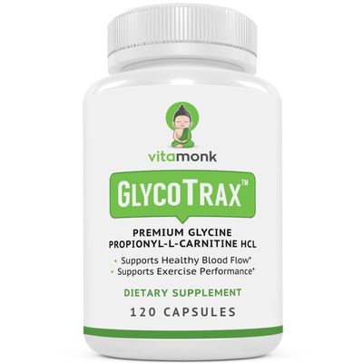 VitaMonk GlycoTrax GPLC Extra Large Bottle - 120 Capsules of High-Absorption Glycine Propionyl-L-Carnitine with No Artificial Fillers - Glycine Propionyl L Carnitine Supplement
