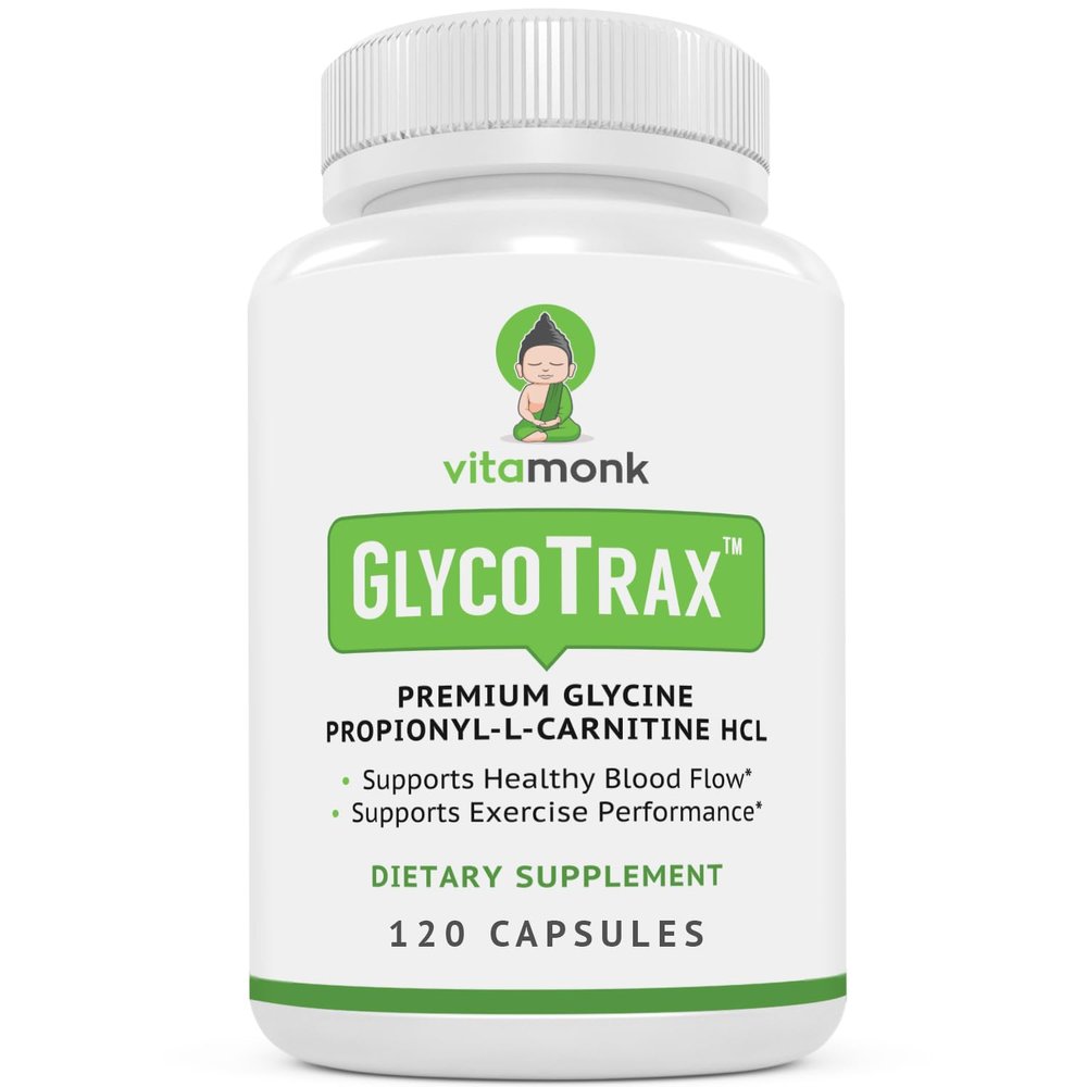 VitaMonk GlycoTrax GPLC Extra Large Bottle - 120 Capsules of High-Absorption Glycine Propionyl-L-Carnitine with No Artificial Fillers - Glycine Propionyl L Carnitine Supplement