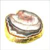 Jet Gold Plated Agate Slice Coaster Single (1) Piece 4 inch Approx. Good Luck Happy Home Gemstone Saucer Geode Stone Cup Holder Table Decoration Home Jet International Image is JUST A Reference view 4