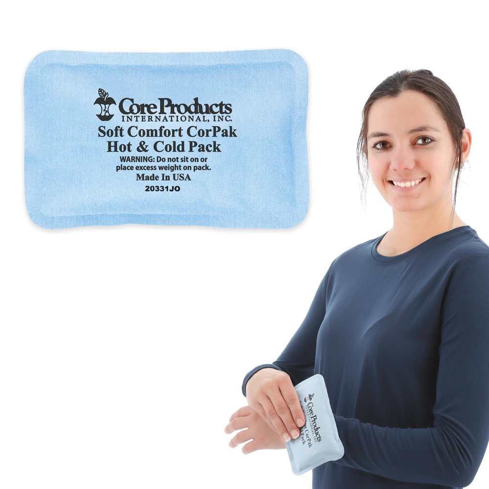 Core Products Soft Comfort CorPak  Reusable Hot & Cold Therapy Pack, Ice Pack for Injuries, No-Frost Compress for Muscle, Back & Joint Pain Relief  3" x 5", Made in USA