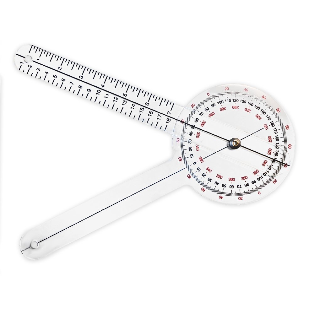 Rehabilitation Advantage 12 Orthopedic ROM Gauge  Therapy Goniometer & Joint Angle Measurement Tool for PT, Chiropractic, Sports Medicine, Rehab, Knee & Arm Mobility Testing