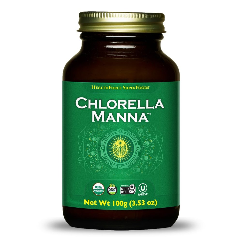HealthForce SuperFoods Chlorella Manna Powder - 100 Grams - Freshwater Algae Supplement, Antioxidant - Supports Cellular Repair, Immune Function & GI Health - Organic, Vegan, Gluten Free - 66 Servings