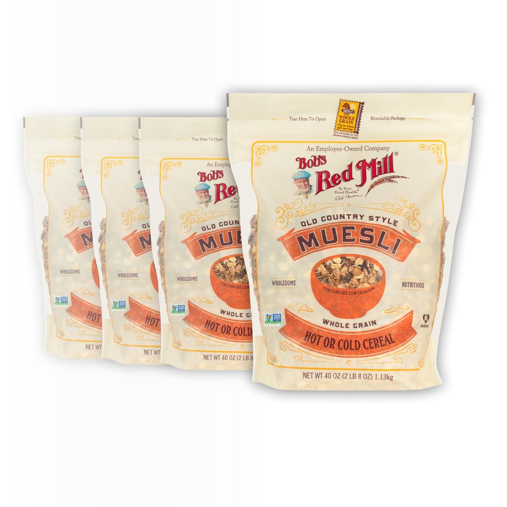 Bob's Red Mill Old Country Style Muesli, 40oz (Pack of 4) - Non GMO, Whole Grain, Vegan, Kosher