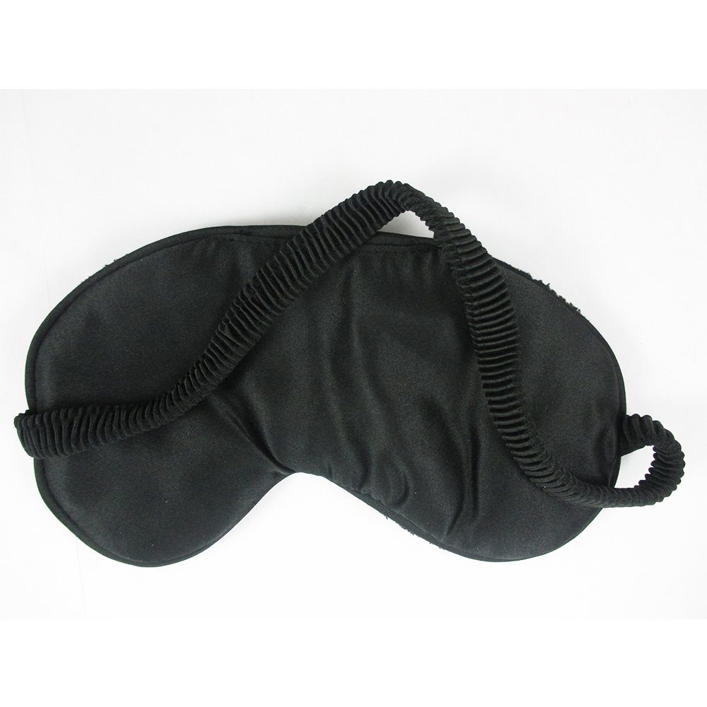 2 Plush Sleep Eye Mask Silk Travel Shades Blindfold Sleeping Cover Black New !
