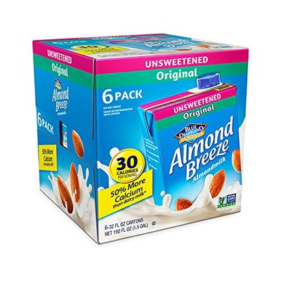 Almond Breeze Dairy Free Almondmilk, Unsweetened Original, 32 Ounce, 6 Count