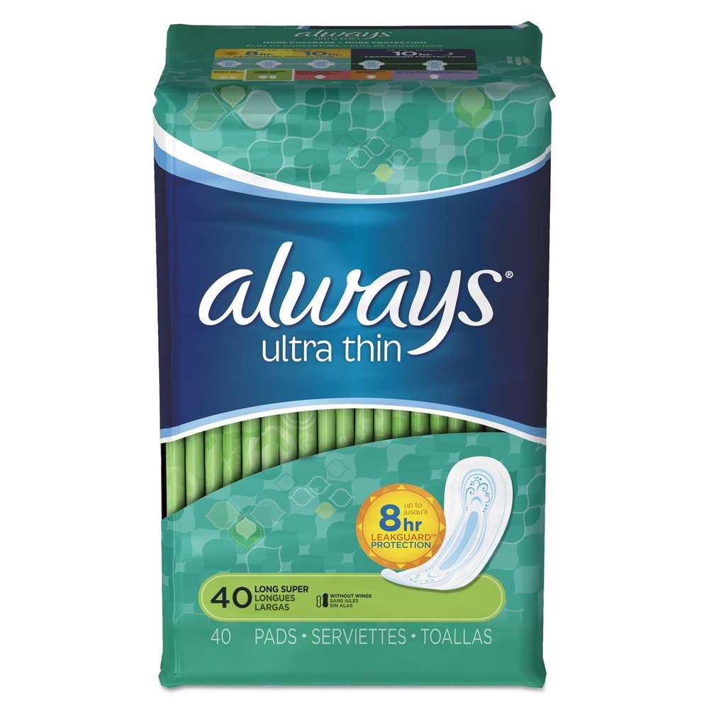 Always 32494PK Ultra Thin Pads, Super Long, 40/Pack
