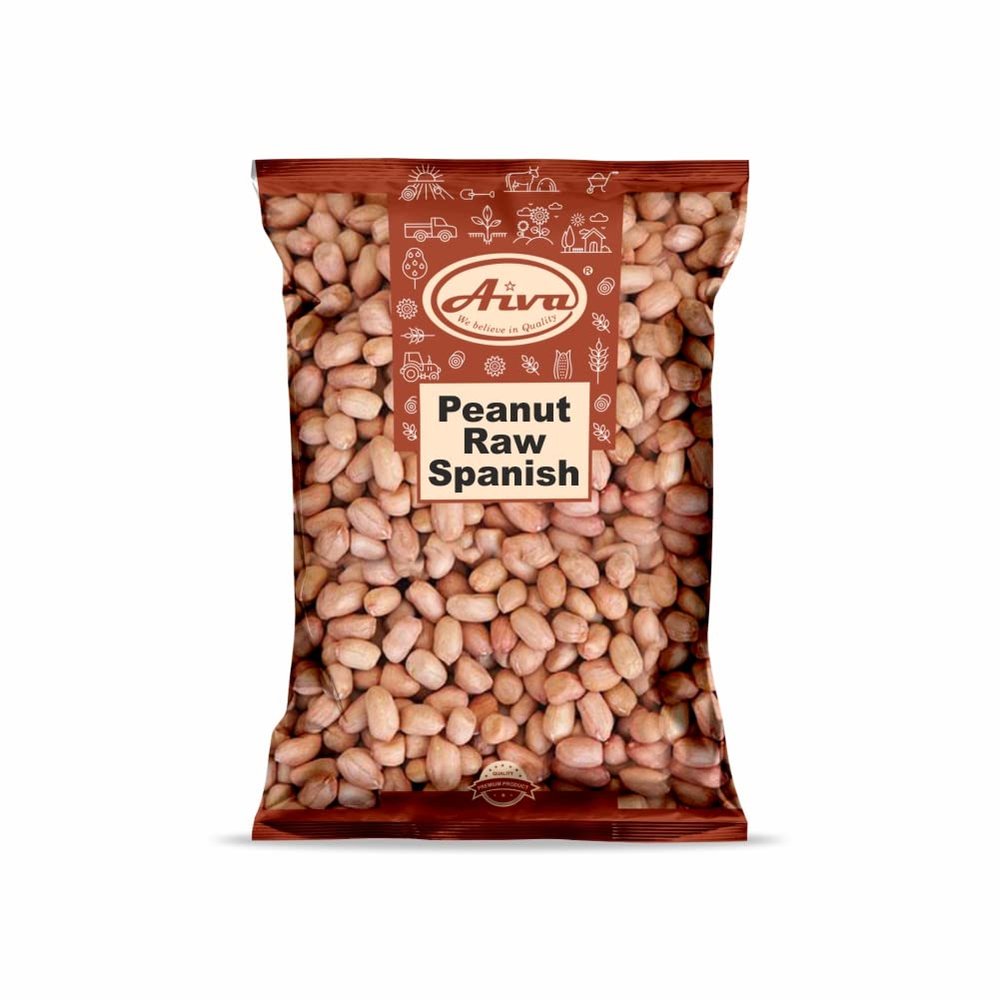 Aiva Raw Spanish Peanuts (10 LB Case) Bulk Whole Unsalted Peanuts for Snacking, Cooking, and Baking | Product of USA | Spanish Premium Grade