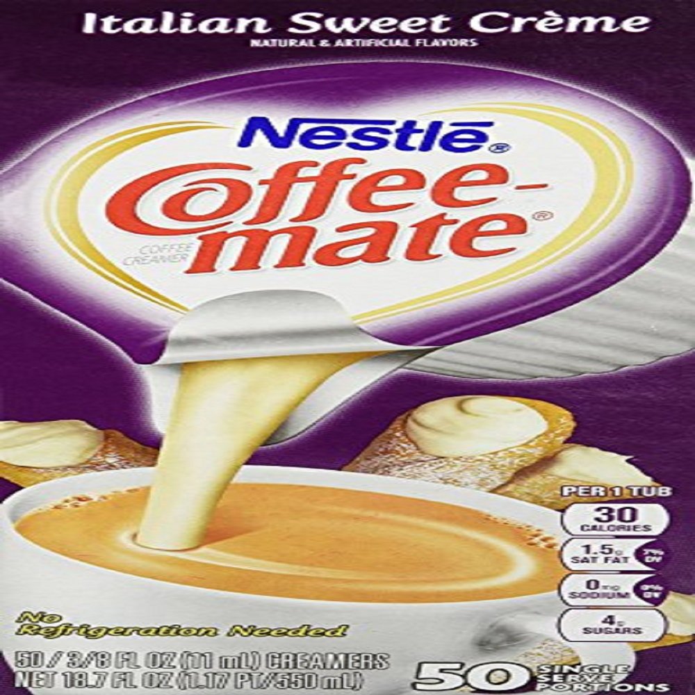 Coffee-mate 84652 Liquid Coffee Creamer, Italian Sweet Creme, 0.375 oz Cups (Box of 50)
