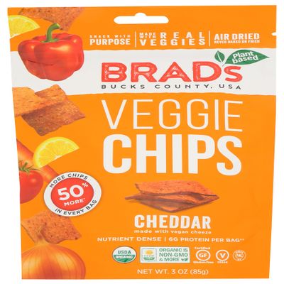 3oz Cheddar Flavor - Famous Brads Raw Chips - Vegan, Gluten Free, Natural, Healthy Snack