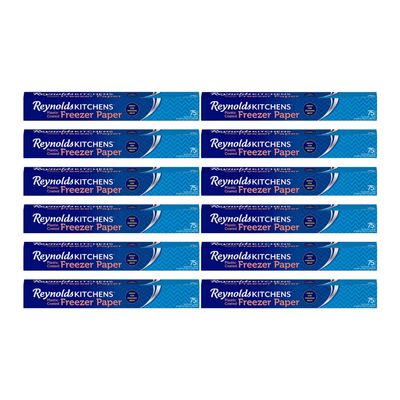 Reynolds Wrap Freezer Paper 18" X 50' Roll, 75 Square. Feet (Pack of 12)