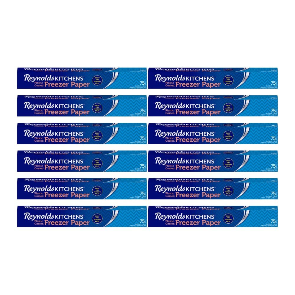 Reynolds Wrap Freezer Paper 18" X 50' Roll, 75 Square. Feet (Pack of 12)