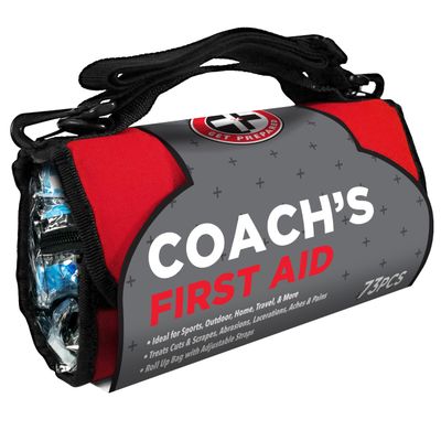 Be Smart Get Prepared 73-Piece Coachs and Team Sports First Aid Kit in Roll up Bag: Clean, Treat, Protect Cuts, Scrapes. Home, Office, Car, School, Travel, Hunting, Outdoor, Camping, FSA HSA