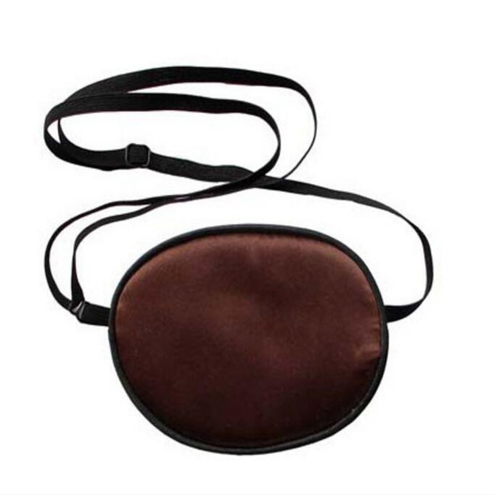 1pc Brown Silk Single Eye Patch Mask Amblyopia Corrected Visual Recovery Lazy Eyes Patches Care Blindfold Cover For Masks Strabismus (Adult Size)