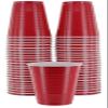 Amcrate Disposable Cups, Red 18-Ounce Plastic Party Cups, Strong and Sturdy for Wedding, Christmas, Halloween, 50 Pack view 1