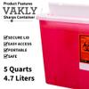 Sharps Container 5 Quart with Mailbox Style Lid - Large - Puncture Resistant for Safe Needle Disposal - for Home, Travel and Medical use (3 Pack) view 2