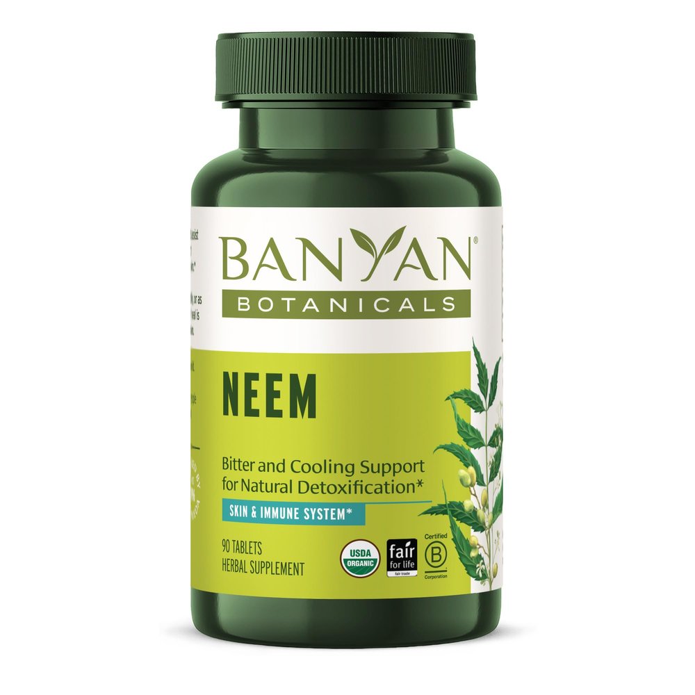 Banyan Botanicals Neem Tablets Organic Neem Leaf (Azadirachta Indica) Supports Natural Detoxification, Healthy Skin, and Immune Health* 90 Tablets Non-GMO Sustainably Sourced Vegan