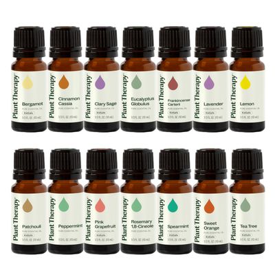 Plant Therapy Top 14 Essential Oil Set, 10 mL (1/3 oz) Bottles of Lavender, Eucalyptus, Peppermint, Orange Sweet, Lemon & More, 100% Pure, Undiluted, for Topical Use & Essential Oil Diffusers